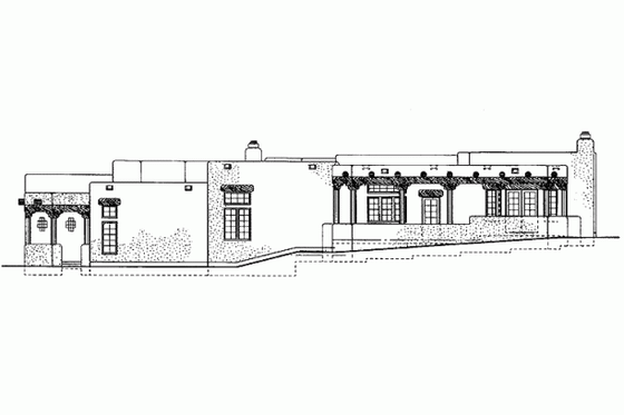 Exterior - Other Elevation for Adobe / Southwestern House Plan #72-338 - 3 bed, 3 bath