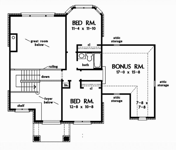 House Plan Design - European Floor Plan - Upper Floor Plan #929-884