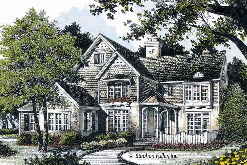 Home Plan - Exterior - Front Elevation 3 for European House Plan #429-361 - 4 bed, 3.5 bath