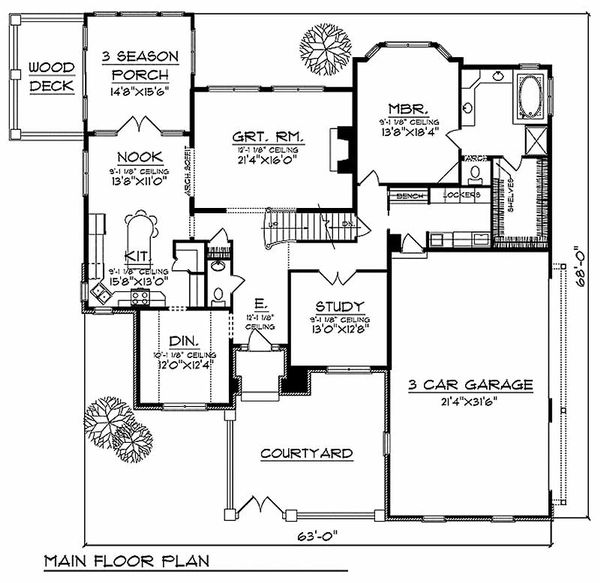 Home Plan - European Floor Plan - Main Floor Plan #70-489