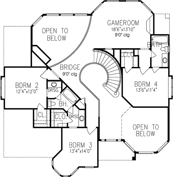 Dream House Plan - European Floor Plan - Upper Floor Plan #1021-7