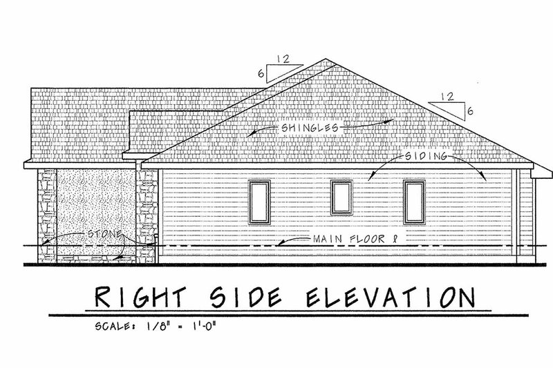 Architectural House Design - Exterior - Other Elevation 1 for European House Plan #20-2059 - 3 bed, 2 bath