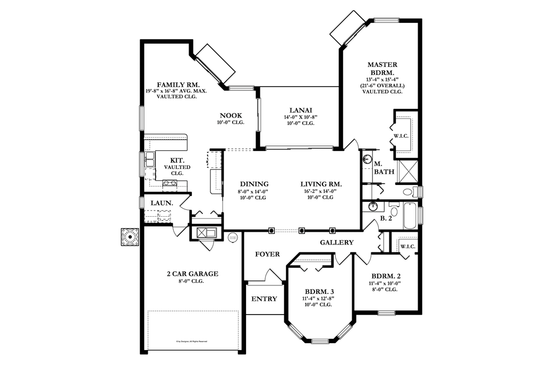 Floor Plan - Main Floor for Mediterranean House Plan #1058-38 - 3 bed, 2 bath
