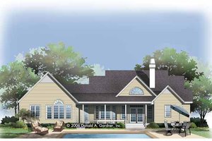 Exterior - Rear Elevation for Country House Plan #929-789 - 4 bed, 2.5 bath