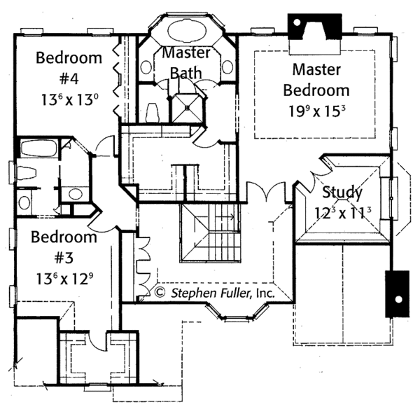 House Plan Design - Colonial Floor Plan - Upper Floor Plan #429-419