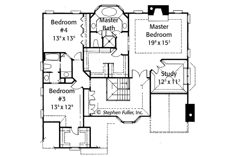 Dream House Plan - Floor Plan - Upper Floor for Colonial House Plan #429-419 - 4 bed, 3.5 bath
