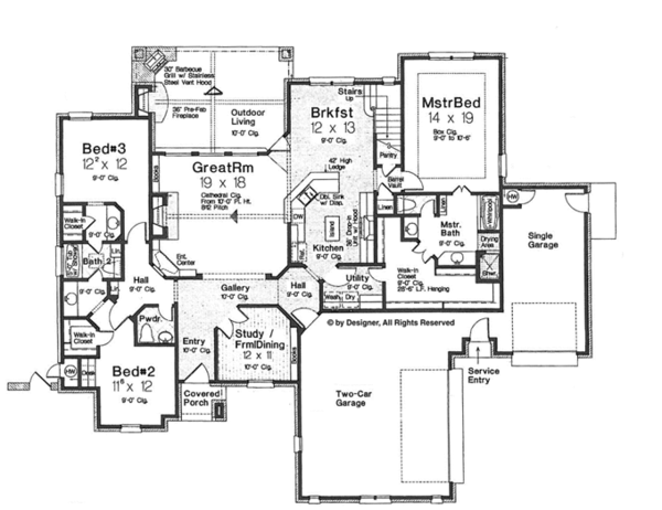 Dream House Plan - European Floor Plan - Main Floor Plan #310-1268