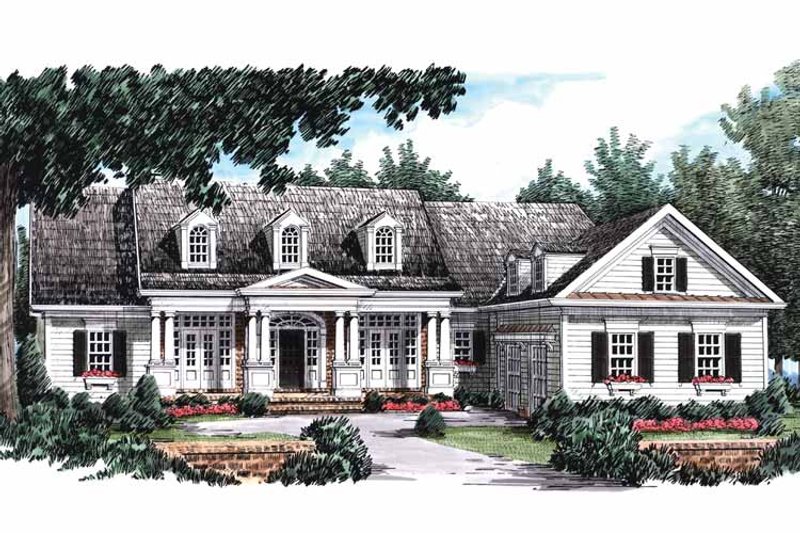 House Blueprint - Exterior - Front Elevation 7 for Colonial House Plan #927-815 - 4 bed, 3.5 bath