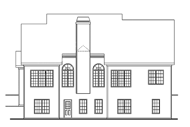 Home Plan - Exterior - Rear Elevation for Colonial House Plan #927-561 - 4 bed, 3 bath