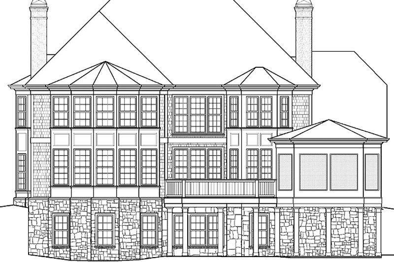 Home Plan - Exterior - Rear Elevation for Country House Plan #429-303 - 4 bed, 4 bath