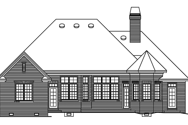 Dream House Plan - Exterior - Rear Elevation for Ranch House Plan #929-656 - 4 bed, 3 bath