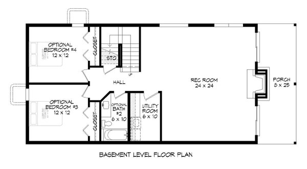 Dream House Plan - Floor Plan - Lower Floor for Country House Plan #932-1448 - 4 bed, 2 bath
