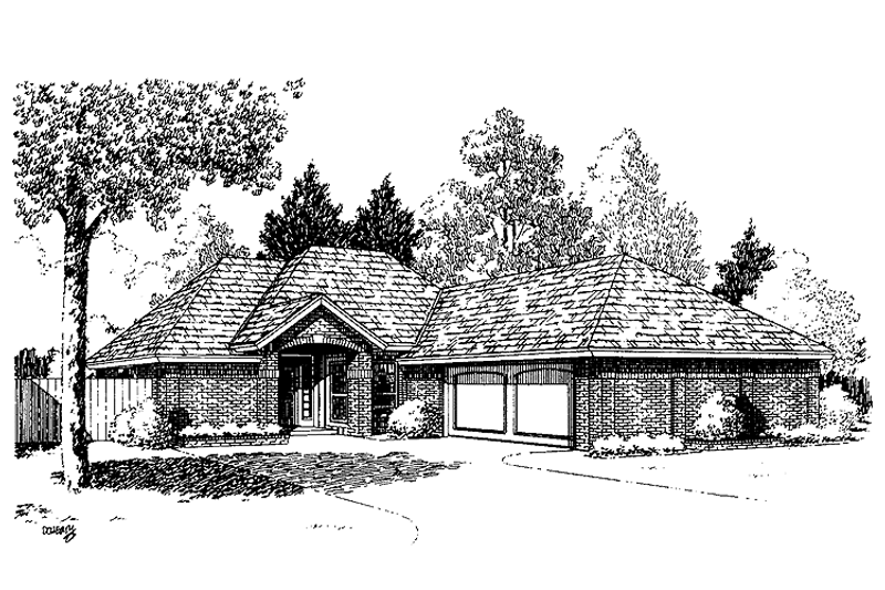 Dream House Plan - Exterior - Front Elevation 3 for Ranch House Plan #310-1216 - 3 bed, 2 bath