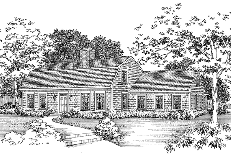 Architectural House Design - Colonial Exterior - Front Elevation Plan #72-695