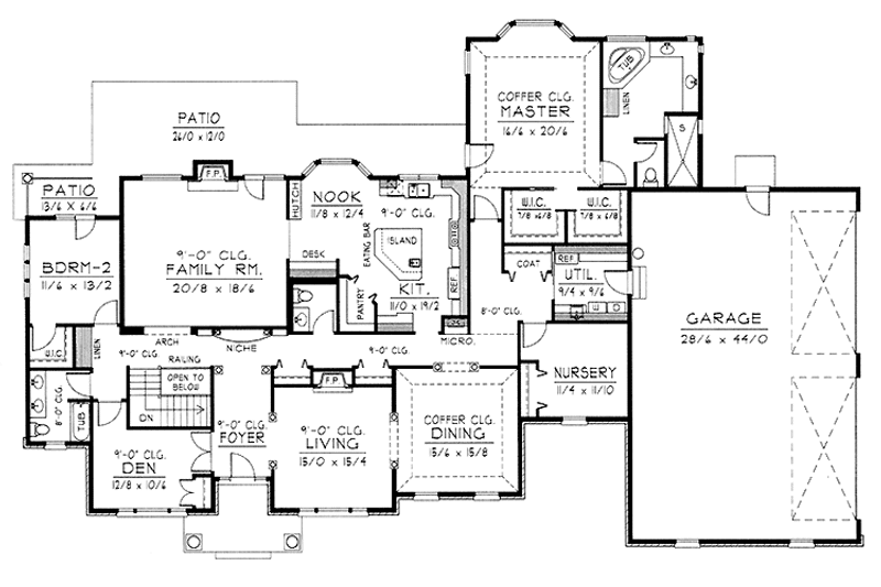 Home Plan - Floor Plan - Main Floor for Colonial House Plan #1037-7 - 3 bed, 2.5 bath