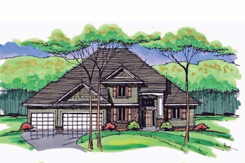 Home Plan - Exterior - Front Elevation 3 for Colonial House Plan #51-1035 - 4 bed, 2.5 bath
