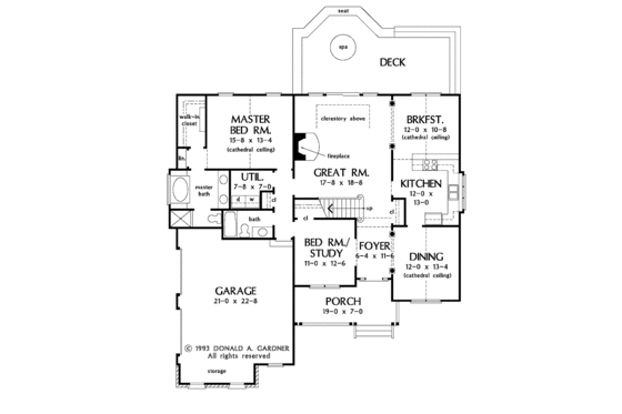 Floor Plan - Main Floor for Country House Plan #929-148 - 4 bed, 3 bath