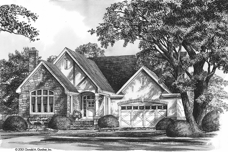 Home Plan - Exterior - Front Elevation 3 for Tudor House Plan #929-613 - 3 bed, 2.5 bath