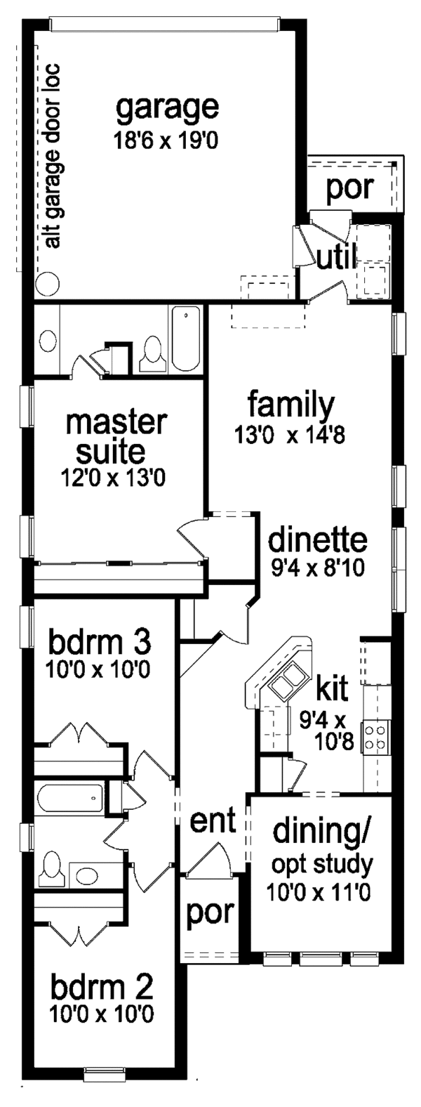 Home Plan - Traditional Floor Plan - Main Floor Plan #84-673
