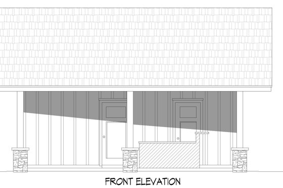 Exterior - Front Elevation 3 for Country House Plan #932-287, 1 bath
