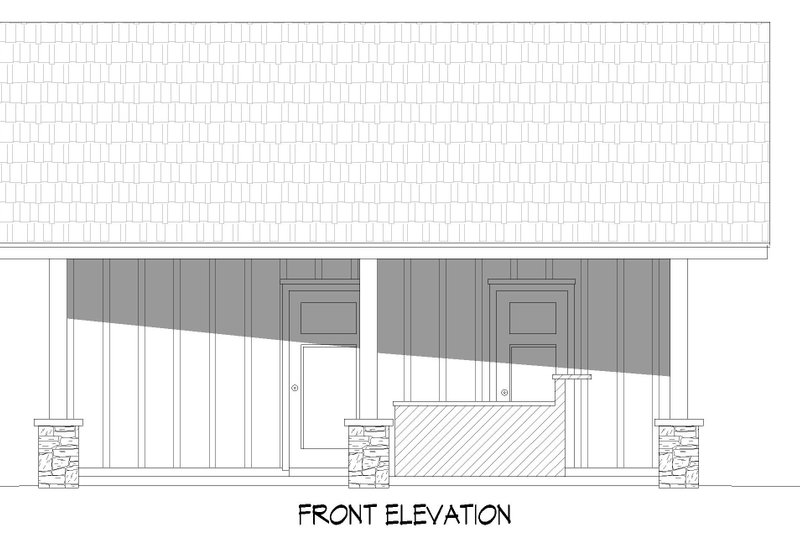 Home Plan - Exterior - Front Elevation 3 for Country House Plan #932-287, 1 bath