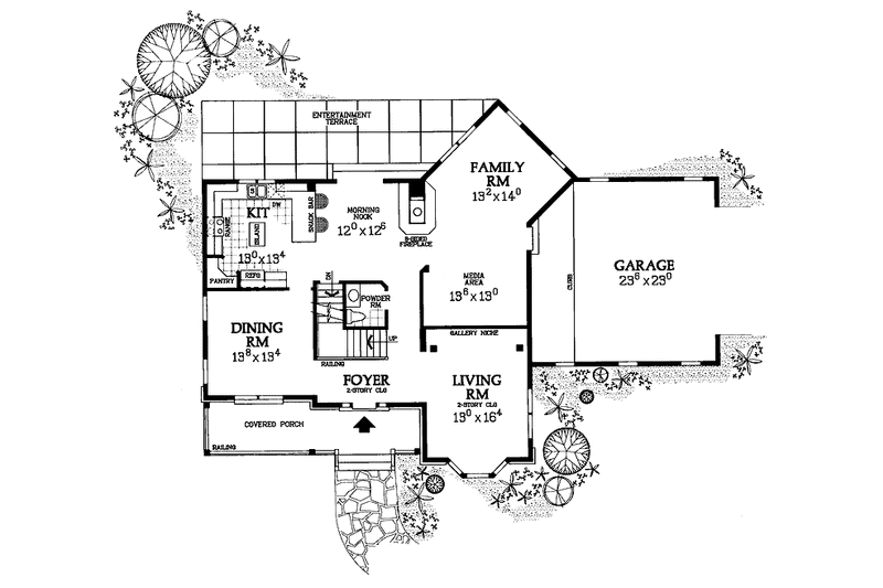 Home Plan - Floor Plan - Main Floor for Country House Plan #72-1102 - 3 bed, 2.5 bath