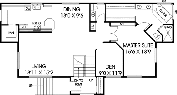 Home Plan - Contemporary Floor Plan - Upper Floor Plan #60-1010