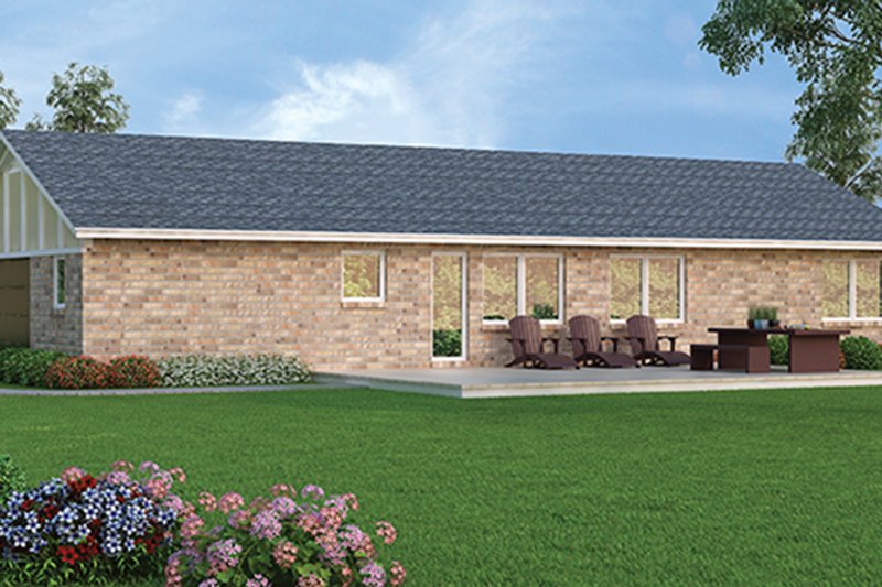 Home Plan - Exterior - Rear Elevation for Ranch House Plan #45-555 - 3 bed, 2 bath