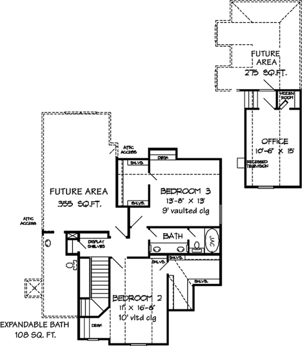 Architectural House Design - Country Floor Plan - Upper Floor Plan #968-35