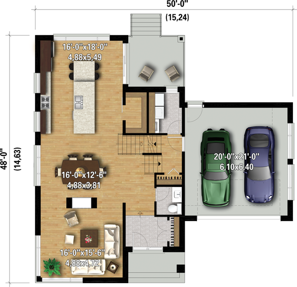 Architectural House Design - Contemporary Floor Plan - Main Floor Plan #25-4905