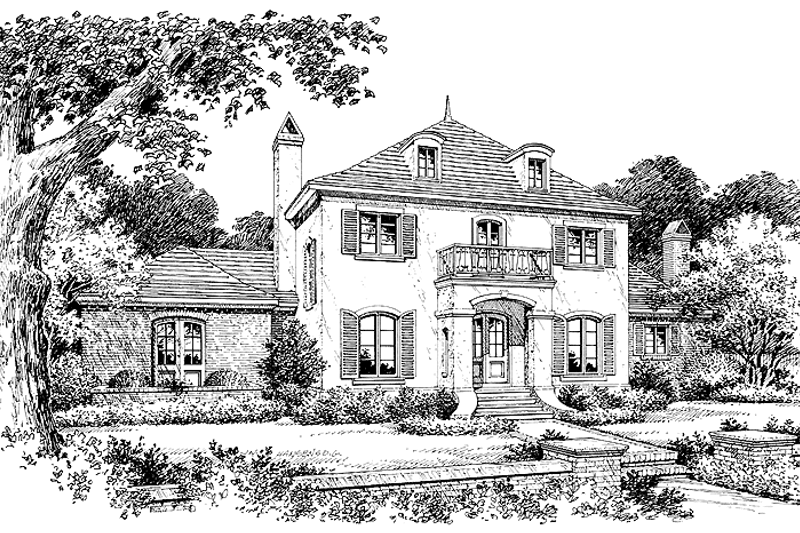 Architectural House Design - Country Exterior - Front Elevation Plan #417-547