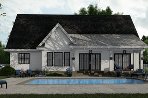 Exterior - Rear Elevation 1 for Farmhouse House Plan #51-1151 - 3 bed, 2.5 bath