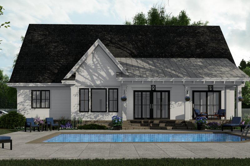 House Blueprint - Exterior - Rear Elevation 1 for Farmhouse House Plan #51-1151 - 3 bed, 2.5 bath