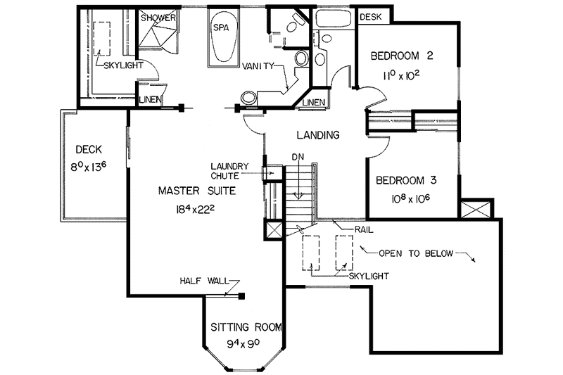 Home Plan - Floor Plan - Upper Floor for Contemporary House Plan #60-914 - 4 bed, 3.5 bath