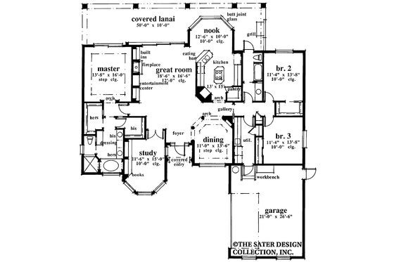 Floor Plan - Main Floor for Ranch House Plan #930-95 - 3 bed, 2 bath