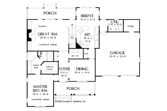 Floor Plan - Main Floor for Country House Plan #929-423 - 3 bed, 2.5 bath