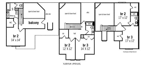 Architectural House Design - Traditional Floor Plan - Upper Floor Plan #45-425