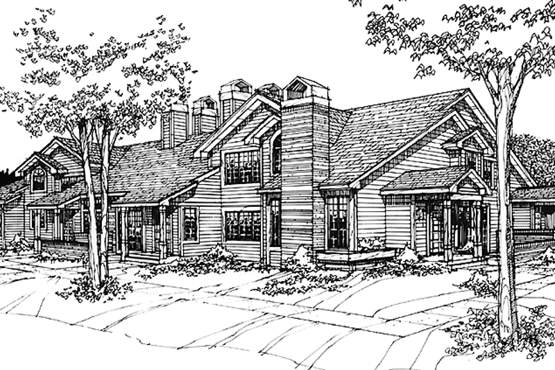 House Blueprint - Prairie Exterior - Front Elevation Plan #320-1144