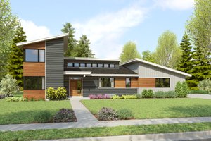 Contemporary Exterior - Front Elevation Plan #48-1155