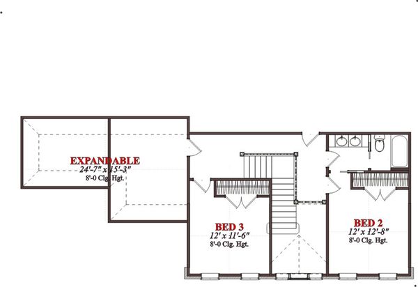 Colonial Floor Plan - Upper Floor Plan #63-290