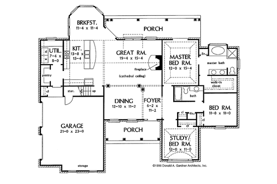 Floor Plan - Main Floor for Country House Plan #929-259 - 3 bed, 2 bath