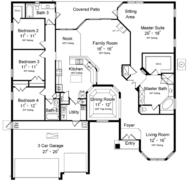 House Plan Design - European Floor Plan - Main Floor Plan #1015-3