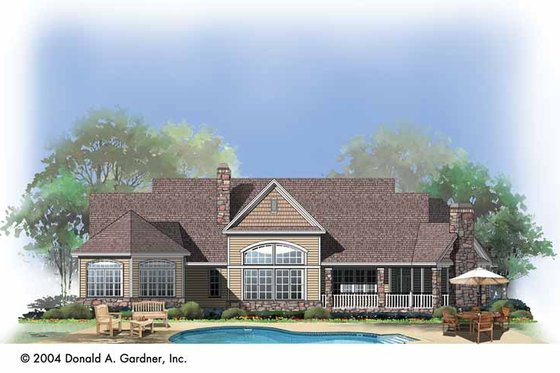 Exterior - Rear Elevation for Craftsman House Plan #929-742 - 4 bed, 3 bath
