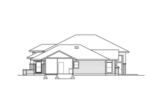 Exterior - Other Elevation 1 for Prairie House Plan #124-1160 - 3 bed, 4 bath