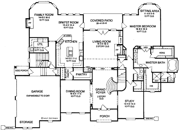 Architectural House Design - Country Floor Plan - Main Floor Plan #952-244