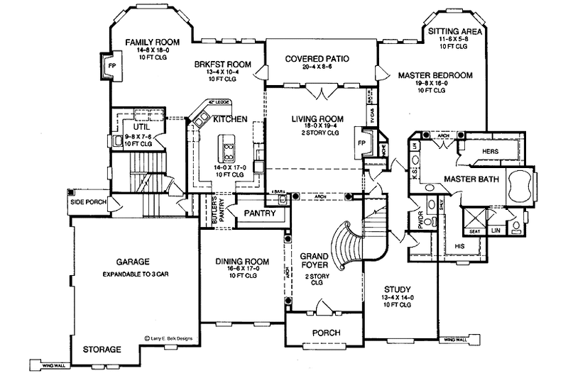 Home Plan - Floor Plan - Main Floor for Country House Plan #952-244 - 4 bed, 3.5 bath