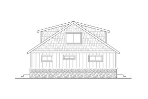 Exterior - Rear Elevation for Bungalow House Plan #124-1345 - 2 bed, 2 bath