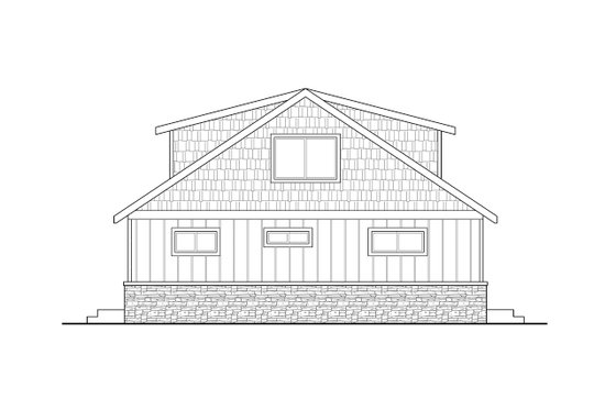 Exterior - Rear Elevation for Bungalow House Plan #124-1345 - 2 bed, 2 bath