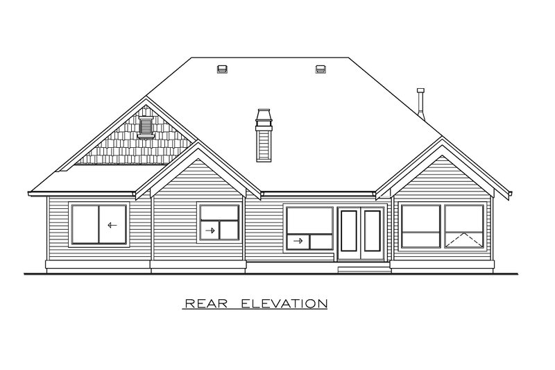 Home Plan - Exterior - Rear Elevation for Craftsman House Plan #1100-176 - 3 bed, 2 bath