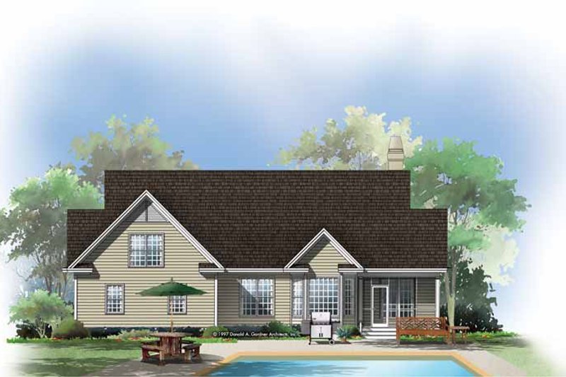 House Plan Design - Country Exterior - Rear Elevation Plan #929-294